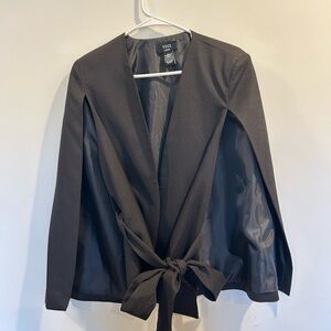 Vici Women's Black Cape blazer Tie-Front|small|